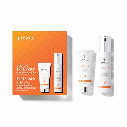 IMAGE Skincare VITAL C Super Duo Hydrating Water Burst & Anti-Aging Face Serum Skincare Kit with Vitamin C & Hyaluronic Acid to Refresh & Smooth Skin