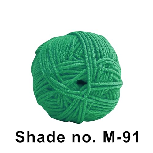 Image of VCR 4 Ply Dark Green Yarn, 100 Grams Hank, 190 Meters Length, Acrylic Ball for Crochet and Knitting, Soft Crosia Threads, Pack of 1 Yarn, Suitable for DIY Crafts