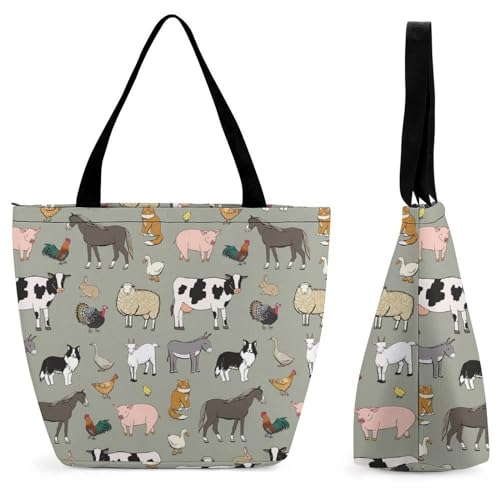 Sac de shopping vache renard chèvre pour vos escapades et voyages citadins