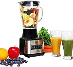Total Chef Mixeur de Comptoir - Mixeur Électrique, Smoothie Gelé, Shakes, Milkshake, Fabricant de Purée, Appareil de Cuisine Mixeur Broyeur Avec 6 Vitesses & Fonction Pulsation, Récipient en Verre Lavable au Lave-Vaisselle, Noir