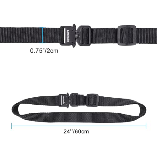 Vigorport Utility Straps Quick Release Nylon Backpack Accessory Bag Strap,Adjustable for Hiking,Travel,Outdoor Sports-4 Pack (Black-Metal Buckle, 0.75\'\'W-24\'\'L)