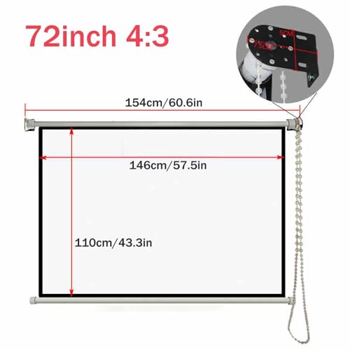 Pantalla de proyector manual 72 pulg 4:3 miniatura 7