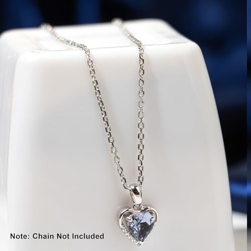 Image of SILVERTOWN 925 Silver Celestial Grace Heart Pendant Necklace | Hallmarked | White Rhodium Plated | Gift For Women and Girls