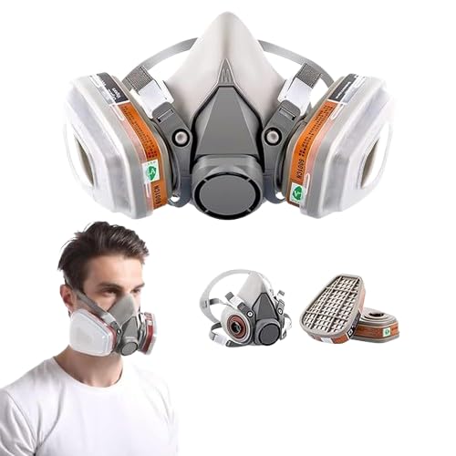 Shyama Craft Reusable Respirator Face Cover with Filters, Industrial Respirator Mask for Men, Cover for Paint, Dust and Formaldehyde, Sanding, Polishing, Spraying, Chemicals-image-17