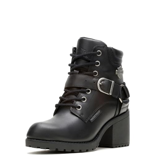 Harley-Davidson Women's Howell 5' Lace Leather Motorcycle Casual Boot Motorcycle Boot, Black, 8.5