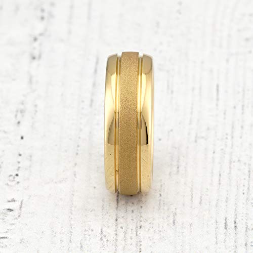 100S JEWELRY Engraved Personalized Tungsten Rings For Men Women Gold Wedding Band SandBlasted Finish Dome Edge Sizes 6-163