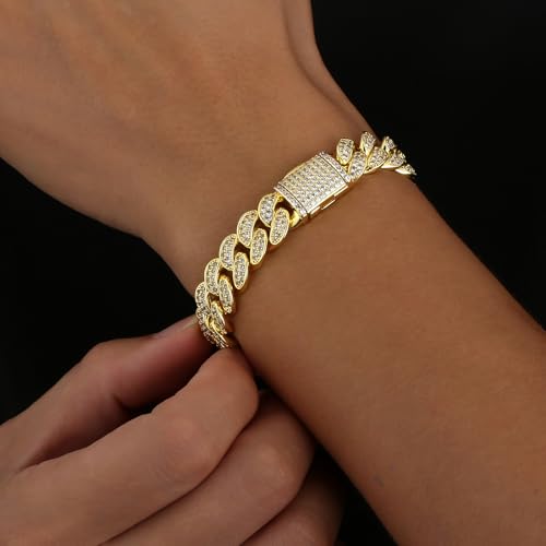 Pulsera Cadena Cubana 14k Oro para Hombre 7.5 in miniatura 2