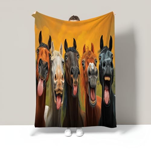Couverture douce et légère chevaux abstraits pour chambre douillette