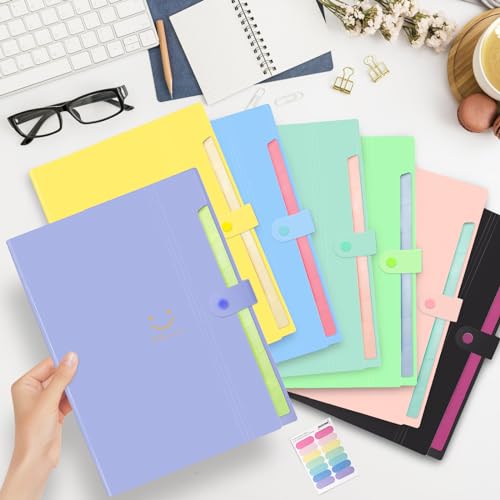 Nicecho Organizador de arquivos sanfonado, pasta expansível de 8 bolsos com etiquetas, pastas portát