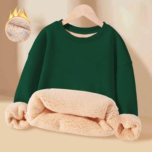 Girls Oversized Crewneck Sweatshirts Fashion Kids Winter Warm Fleece Drop Shoulder Pullover 5-14 Years2