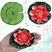 Happy Trees 12 Pcs Artificial Floating Foam Lotus Flower with Water Lily Pad, Lifelike Ornanment Home Garden Pond Decor Indian Decorations Return Gifts