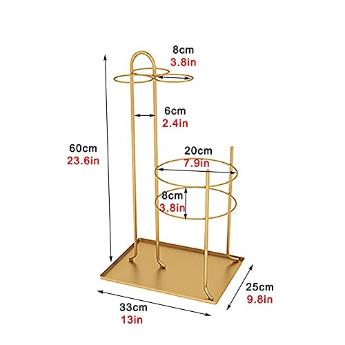 Soporte para paraguas de diseño creativo de metal dorado premium para oficinas y hoteles 3