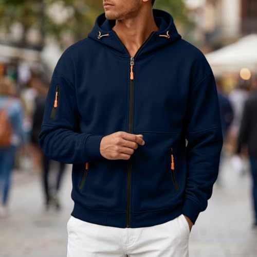 Mens Hoodies Zip Up Tactical Hoodie Fleece Hooded Sweatshirt Sweat Shirt - image 2