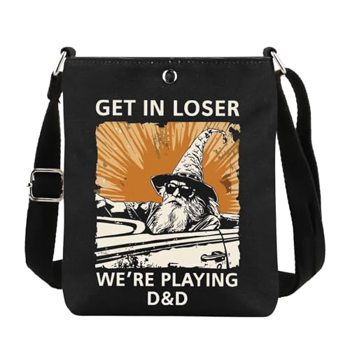 DND Gift Get In Loser We're Playing D&D Crossbody Bag Minimalist DND Handbag DND Group Gift Dungeon Master Handle Bag - Main Image