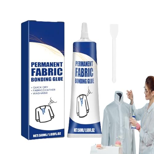 Pegamento De Tela Para Parches, 50ml Pegamento Para Tela De Ropa Transparente, Impermeable Y Resistente Al Calor, Adhesivo Termofusible Telas De Sin Costuras Para Ropa, Costura, Algodón, Mezclilla