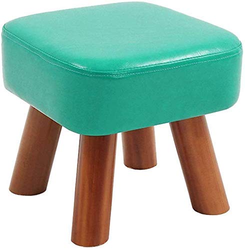 Repose-pieds rembourré en bois massif, tabouret de maquillage bleu