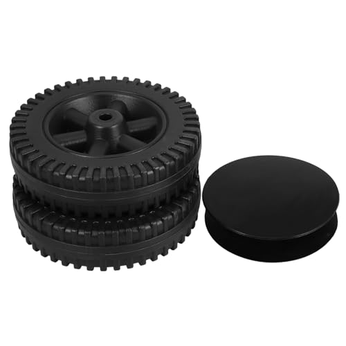 AMUSLESUR Kit de 2 Ruedas Giratorias Negras para Carrito de Parrilla de Gas y Cortacésped, Ruedas de 6 Pulgadas Resistentes y Prácticas con Cubierta para Barbacoa al Aire Libre