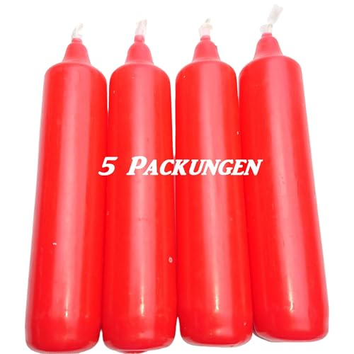 apog Versand® 5er Pack Adventskerzen rot ca. 23 x 105 mm (5 x 4...