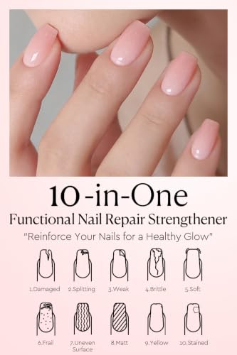AzureBeauty 18ml Nail Strengthener and Growth, Jelly Pink Ridge Filler - image 4
