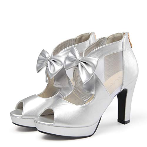 Image of GATUXUS Open Toe Women Platform High Heel Shoes Bows Strappy Sandals