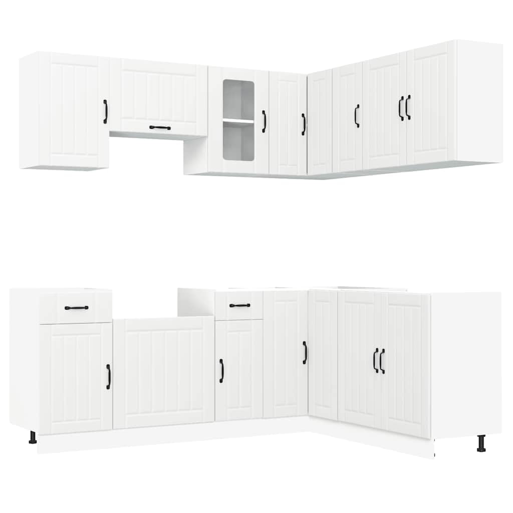 Armadi da cucina Armadi per sala da pranzoSet Mobili da Cucina 11 pz Lucca Bianchi Legno MultistratoAdatto per cucina sala da pranzo balcone