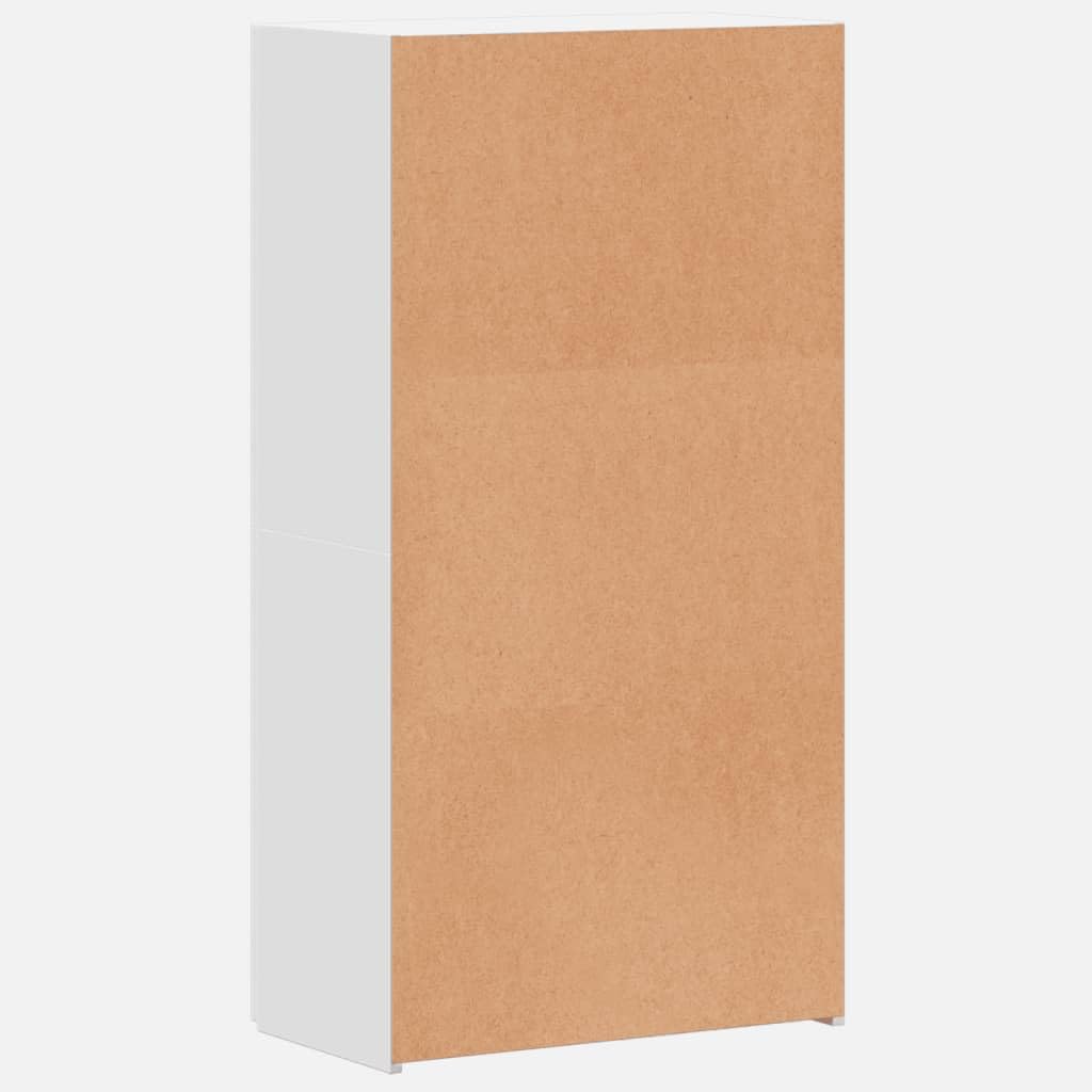 Mangloder - Armadietto in legno bianco, 60 x 32 x 115 cm, armadietto da ufficio per archivio, archiviazione, cartelle, documenti e cartelle sospese, 2 ante per casa e studio