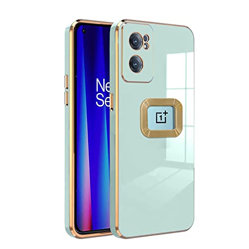 Image of KARWAN Luxury Back Cover Compatible for OnePlus Nord CE 2 (5G) | Logo View Mobile Phone Cases and Covers for OnePlus Nord CE 2 (5G)| Back case and Cover | Slim Shockproof | Soft TPU -Mint