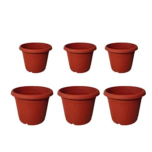 Synergy Plast Round Shape Plastic Flower Pot, Pack of 6 (12 Inch and 10 Inch, Teracotta) (B08261VYRL) Amazon Price History, Amazon Price Tracker