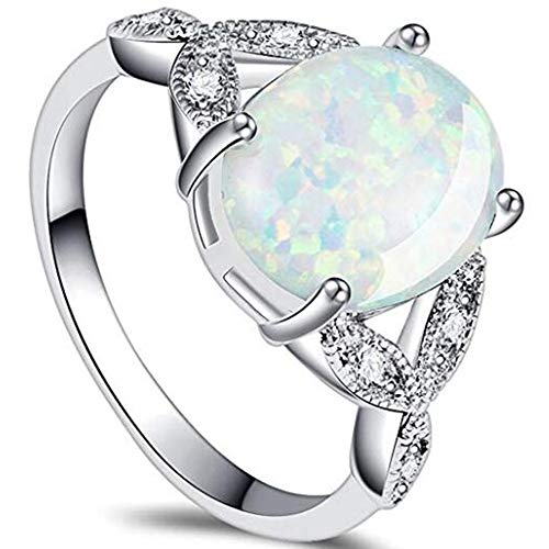 Stainless Steel Fire Opal Wedding Engagement Solitaire Proposal Cocktail Party Ring