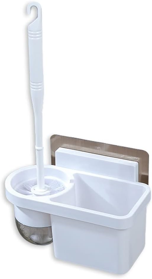 Toilet Brush Holder Toilet Brush Holder Household Long Handle Toilet Cleaning Brush Bathroom Wall-mounted Cleaning Brushs 360° No Dead end Toilet Bowl Brush Rack Set Toilet Brush Holders