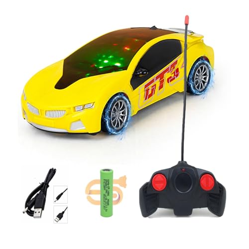 Image of CADDLE & TOES Remote Control Chargeable 3D Famous Car with Flashing Light, Radio Control Race car for Kids for 3-12 Year Old Boy Birthday Remote Control Car Rechargeable Multicolor