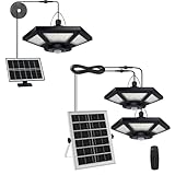 Aqonsie Solar Shed Light Indoor Outdoor Solar Powered Pendant Daytime Work Lights with 5 Lighting Mo