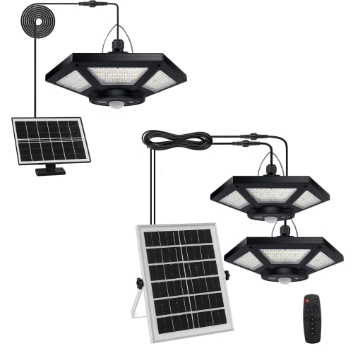 Aqonsie Solar Shed Light Indoor Outdoor Solar Powered Pendant Daytime Work Lights With 5 Lighting Modes & 3 Timers, 180Led Solar Indoor Lights Motion Sensor With Remote Control For Shed Barn Garage #TOP12