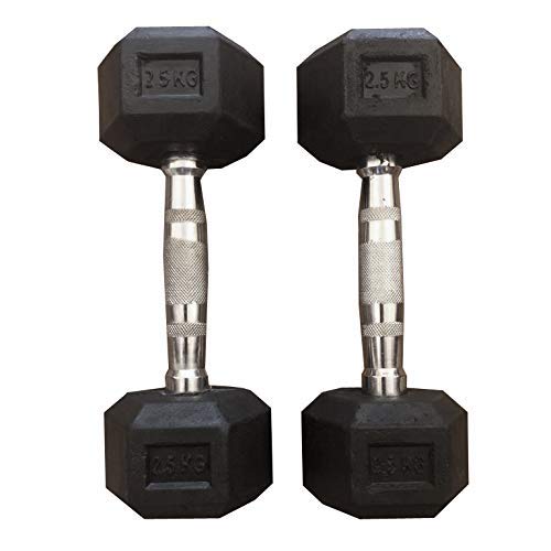 2.5Kg Rubber Hex Dumbbells for Unisex (Pack of 2 Dumbbells of 2.5kg) (B08LL79Q6G) Amazon Price History, Amazon Price Tracker