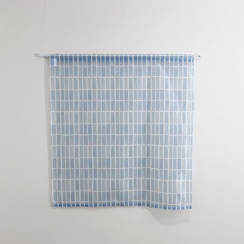 加栄レース(Kaei Lace) のれん【Block ブロック】P154-90(約85cm幅×約90cm丈)間仕切り 北欧 日本製 洗濯可能 おしゃれ レース 透ける モダン 和風 和柄 短い 2重使用可能