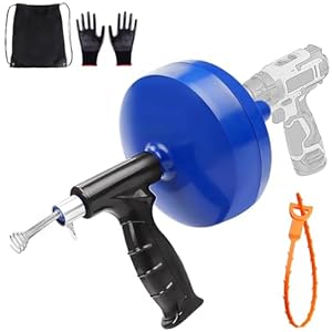 Desatascador Tuberias Profesional Espiral 8,5 Metros Desatascador Fregadero Alambre Desatascador Tuberias a Presion Guia Cable Limpia Desatascar Tuberias Canos Guia Desagues Maquina CaÃ±erias 2 Guantes