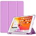 Produktbild TiMOVO Hülle Kompatibel mit New iPad 7. Generation 10.2" 2019, TPU Schutzhülle Transluzenter Rückendeckel Faltbar Magnetisch Hülle Stiftschlitz Auto Schlaf/Aufwach für iPad 10.2" 2019 - Violett