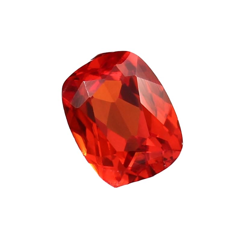 Saphir orange naturel Fanta 10x8mm en coussin pour création bijoux
