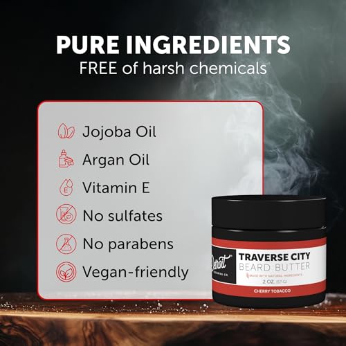 Detroit Grooming Co. - Traverse City Beard Butter - Cherry Tobacco Scent - Beard Balm - Beard.