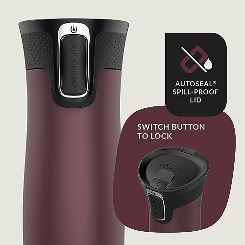 Image of Contigo West Loop 2.0 Leak-Proof, Spill-Proof Insulated Stainless Steel Travel Mug, 16oz., Chocolate Truffle Metallic