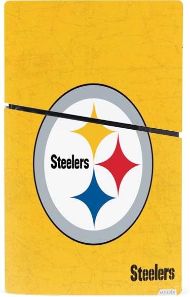 Skinit Decal Gaming Skin Compatible with PS5 Slim Digital Edition Bundle - Officially Licensed NFL Pittsburgh Steelers - Alternate Distressed Design