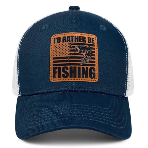 Image of Fishing Hat Fishing Gifts for Men Bass Fish Flag Gear Accessories Stuff Trucker Hat Snapback Baseball Cap