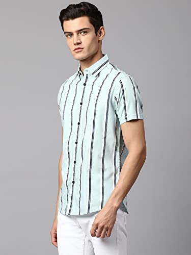 Image of Dennis Lingo Men's Pink Slim Fit Cotton Casual Shirt