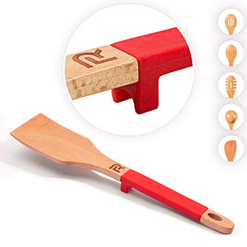 Riveira Spatula for Cooking 13-Inch Kitchen Utensil Wooden Spatulas for Nonstick Cookware