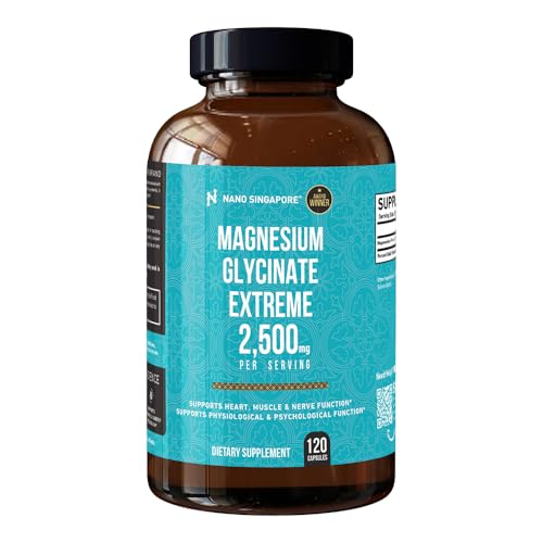 Magnesium Glycinate Extreme 2500mg - Support Heart Muscle Nerve Physiological & Psychological Functions