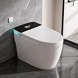 Smart Toilet with Auto Flush and Heated Seat, Electric Tankless Toilets with Dual Flush Remote - Pre-Wetting, One Piece Toilet for Bathrooms Soft-Close Seat & Lid, Night Light, LED Display