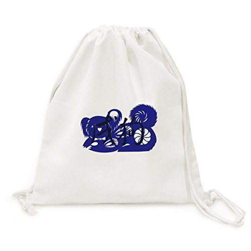 Toile Drawstring Backpack Nouvel an Chinois Chien du Zodiaque Sac de Voyage