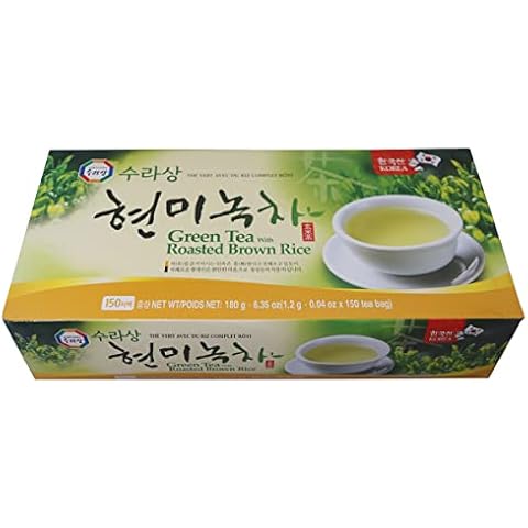 Surasang Green Tea with Roasted Brown Rice Tea, Toasty and Fragrant, Korean Herb Tea, 150 Teabags Cover