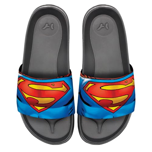 Superman Costume Unisex Adult Slides Adjustable Flip Flop Sandals Officially Licensed Hypd Slydr Switch™