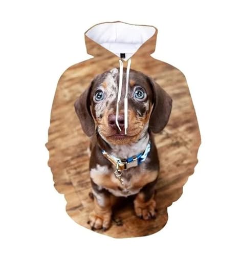 Sweat à capuche teckel 3D pour homme et femme à manches longues